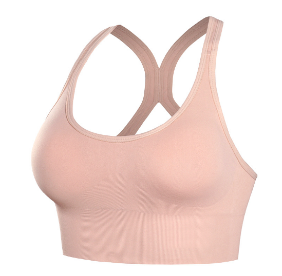 Popular back-beautiful shock-proof push-up fitness running sports bra, hollow-breasted adjustable thin bra [sand pink S-XL size] (contact customer service after placing the order to confirm the delivery size)