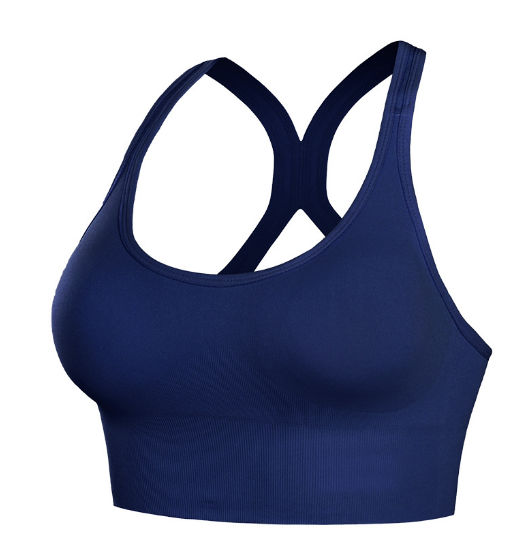 Popular back-beautiful shockproof push-up fitness running sports bra, hollow-breasted adjustable thin bra [navy blue S-XL] (contact customer service after placing the order to confirm the delivery size)