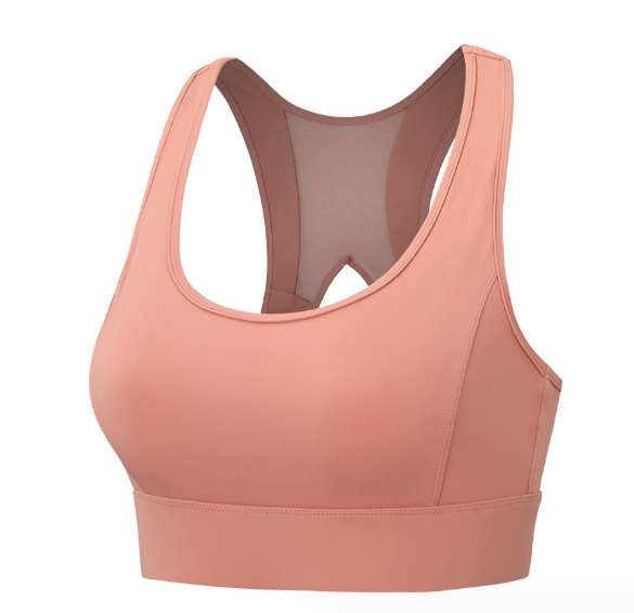 Popular high-strength shock-proof mesh back-beautiful yoga running fitness sports bra women's thin style [pink S-XXL size] (contact customer service after placing the order to confirm the delivery size)