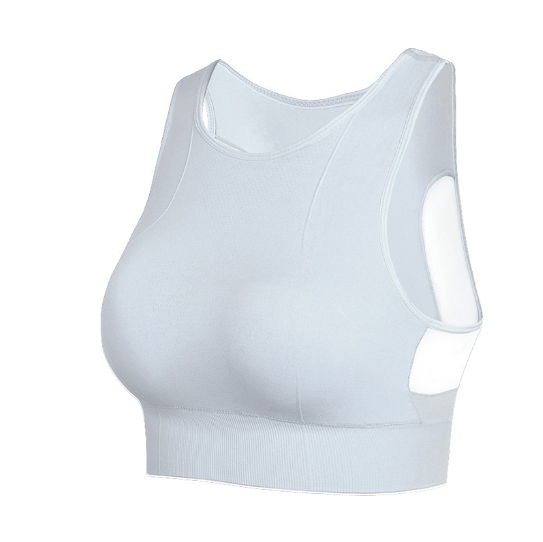 Hot style mesh that can be worn outside for beautiful back, shock-absorbing push-up sports bra, thin fitness yoga sports bra [white S-XXL size] (contact customer service after placing the order to confirm the delivery size)