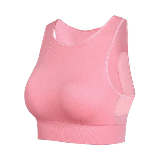 Hot style mesh that can be worn outside for beautiful back, shock-absorbing push-up sports bra, thin fitness yoga sports bra [pink S-XXL size] (contact customer service after placing the order to confirm the delivery size)