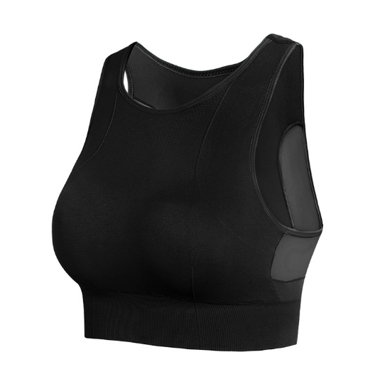 Hot style mesh that can be worn outside for beautiful back, shock-absorbing push-up sports bra, thin fitness yoga sports bra [black S-XXL size] (contact customer service after placing the order to confirm the delivery size)