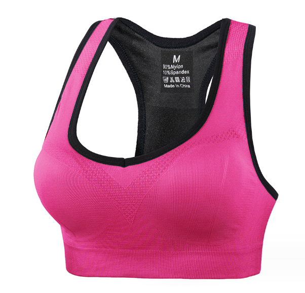 Popular hollow vest-style sports bra for summer yoga and running high-intensity shock-proof sports bra [rose red size M-3XL] (contact customer service after placing the order to confirm the delivery size)
