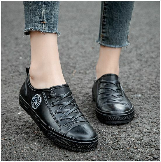 Popular low-top rain boots [1018 pure black - women's style [single shoe style] [size: 36-41] [please contact customer service after placing an order to confirm the delivery size]