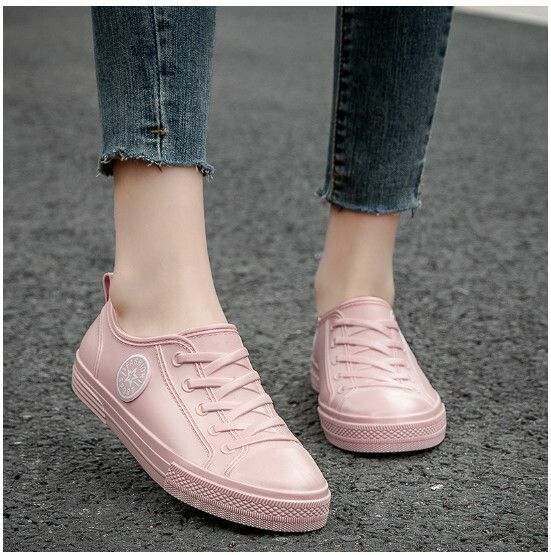 Popular low-top rain boots [1018 pink - women's style [single shoe style] [size: 36-41] [please contact customer service to confirm the delivery size after placing the order]