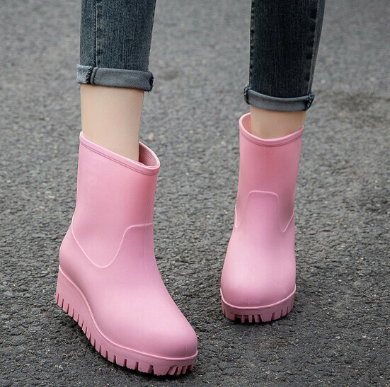 Popular fashionable women's waterproof rain boots [medium tube 559 [pink] [size: 36-40] [please contact customer service to confirm the delivery size after placing the order]