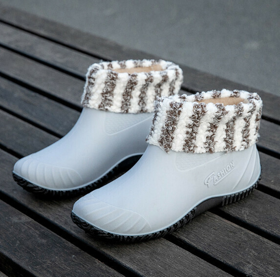 Popular fashionable women's waterproof rain boots [837 [Light blue with cotton cover] removable and washable] [Size: 36-40] [Please contact customer service to confirm the delivery size after placing the order]