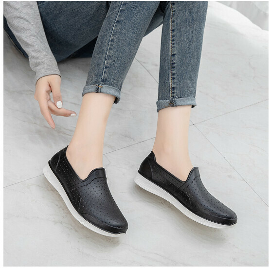 Popular fashionable shallow-mouthed soft-soled waterproof rubber rain boots [Low top 8613 [Black] with insole] [Size: 36-40] [Please contact customer service after placing an order to confirm the delivery size]