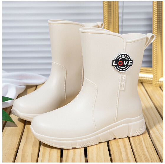 Popular soft-soled women's short-tube rubber shoes, waterproof and non-slip rain boots [207 [white] single shoe style] [Size: 36-40] [Please contact customer service after placing the order to confirm the delivery size]