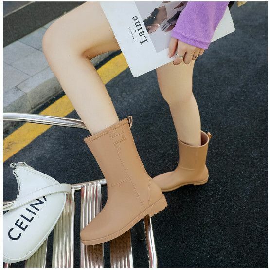 Popular fashionable women's waterproof and non-slip rain boots [2268 fashionable rain boots [brown] [size: 36-40] [please contact customer service to confirm the delivery size after placing the order]