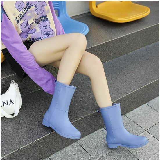 Popular fashionable women's waterproof and non-slip rain boots [2268 fashionable rain boots [light blue] [size: 36-40] [please contact customer service after placing the order to confirm the delivery size]