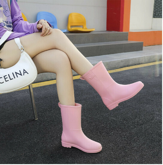 Popular fashionable women's waterproof and non-slip rain boots [2268 fashionable rain boots [pink] [size: 36-40] [please contact customer service after placing the order to confirm the delivery size]