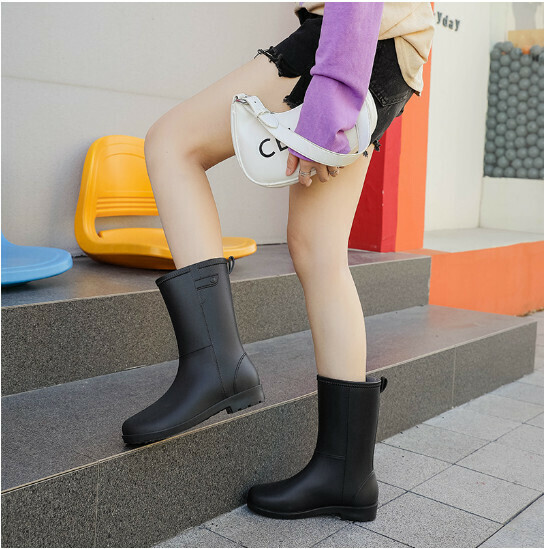Popular fashionable women's waterproof and non-slip rain boots [2268 fashionable rain boots [black] [size: 36-40] [please contact customer service to confirm the delivery size after placing the order]