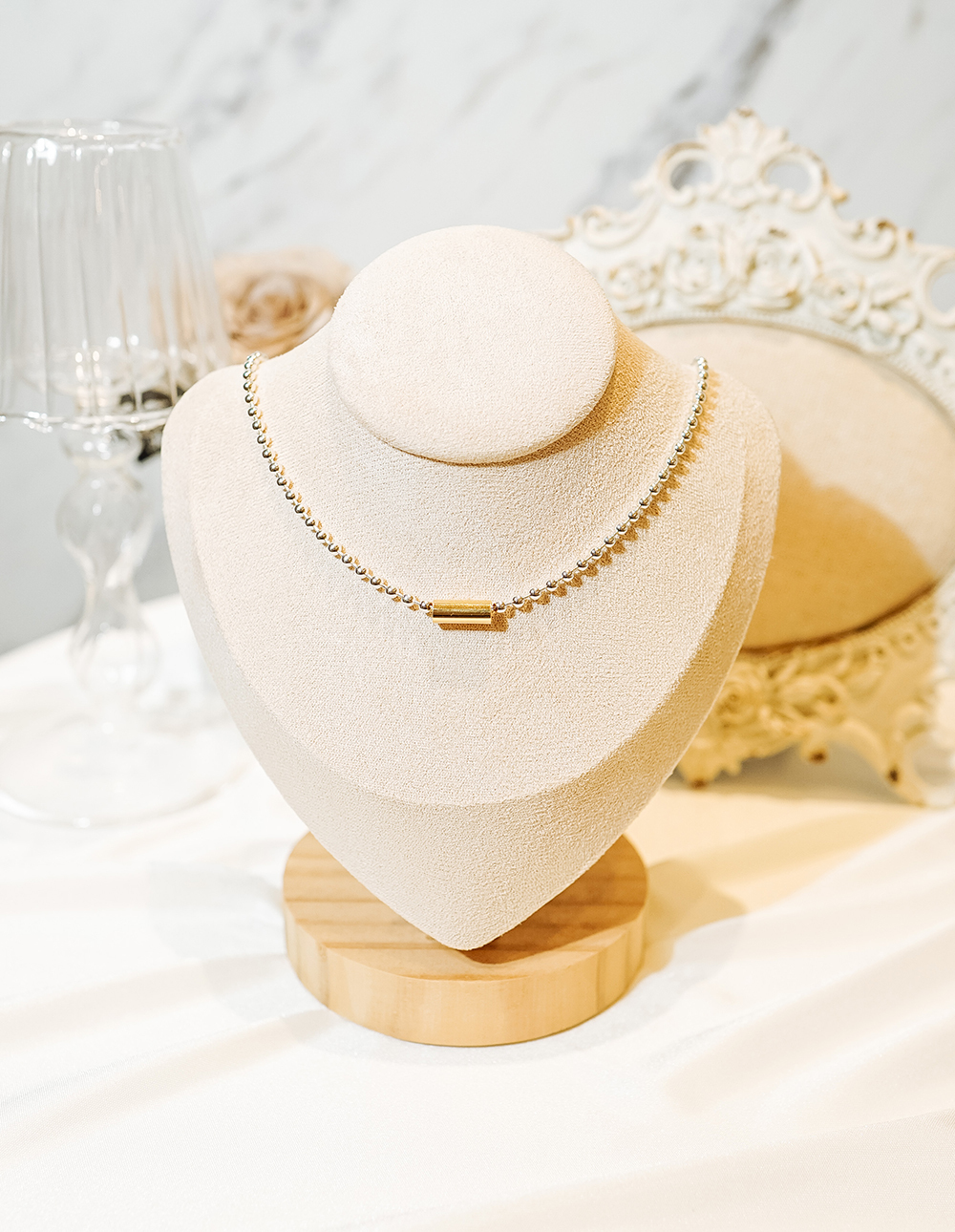 925 純銀跳色珠珠項鍊