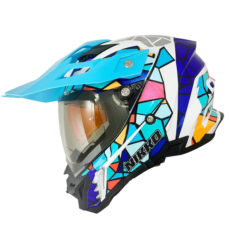 NIKKO N851 彩芎之蒼 夜光白藍 彩繪 複合式 全罩 內墨片