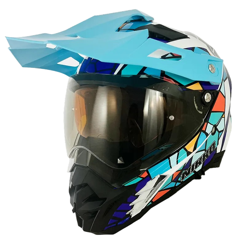 NIKKO N851 彩芎之蒼 夜光白藍 彩繪 複合式 全罩 內墨片