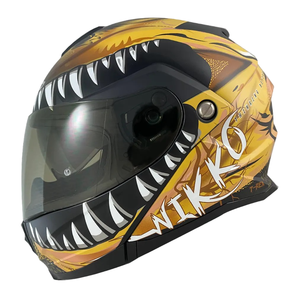 NIKKO N902 骨龍侏儸紀 平黑米黃 素色 全罩 可樂帽 內墨片