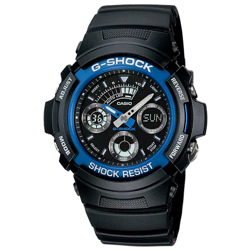 【CASIO G-SHOCK】AW-591 2年電池 世界時間 多功能 鬧鈴 全自動日曆 電子錶-