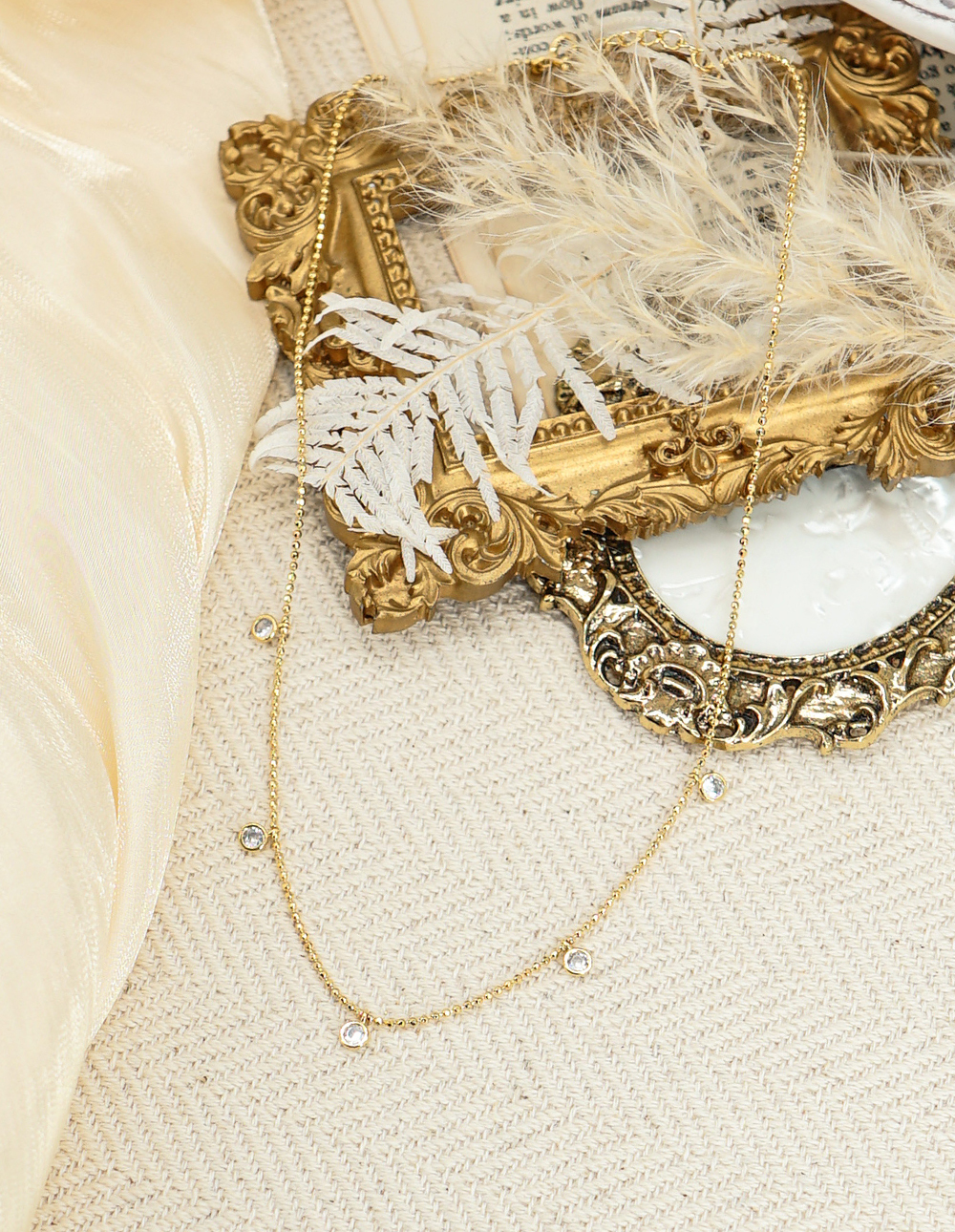 925 純銀排排圓鑽項鍊