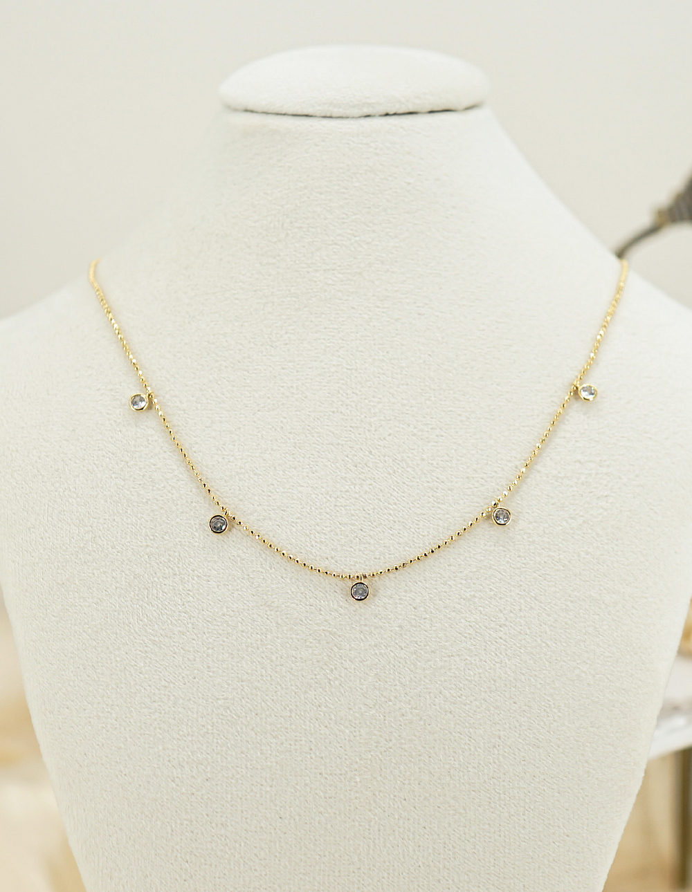 925 純銀排排圓鑽項鍊