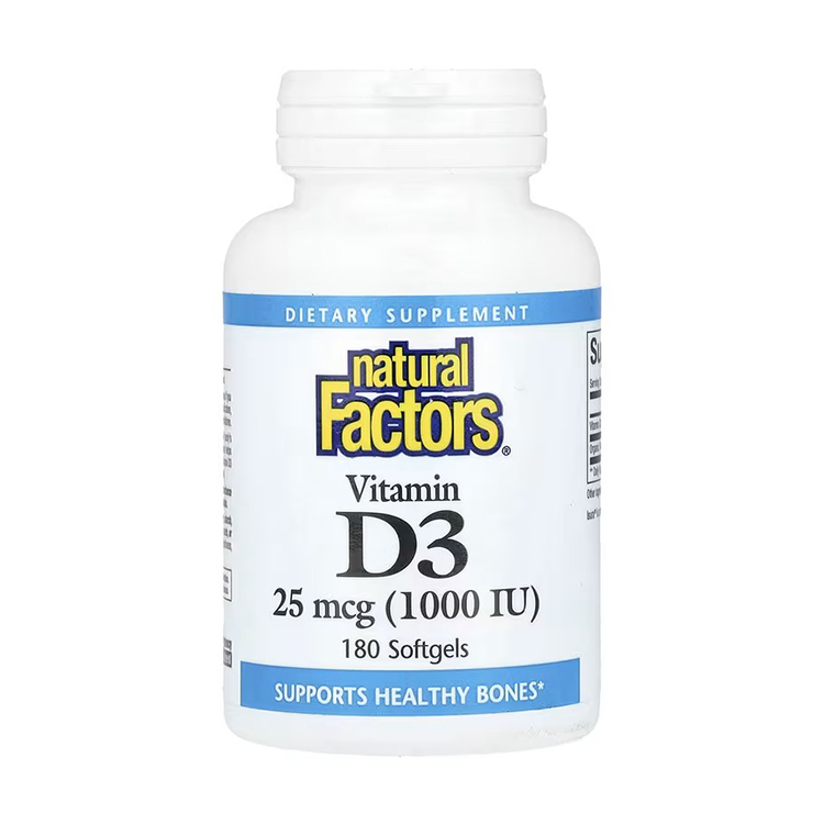 Natural Factors, Vitamin D3, 25 mcg (1,000 IU), 180 Softgels