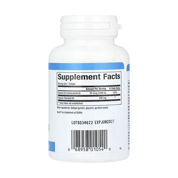 Natural Factors, Vitamin D3, 25 mcg (1,000 IU), 180 Softgels