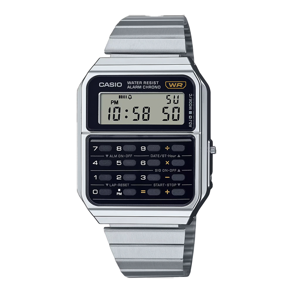 【CASIO】CA-500WE 5年電池 第二時間 多功能 鬧鈴 計算機 全自動日曆 電子錶-