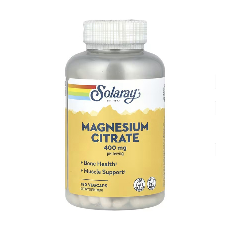 Solaray Magnesium Citrate 400 mg, 180 Veg Caps (133 mg per Capsule)