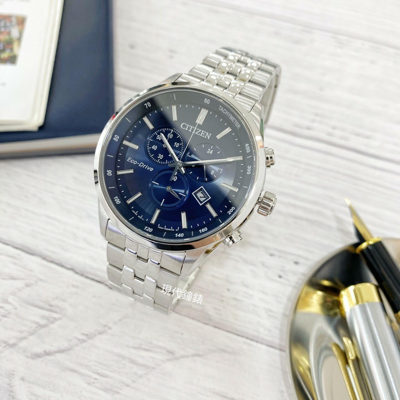 【CITIZEN星辰】海軍藍光動能三眼計時手錶AT2570-56L 42mm 現代鐘錶