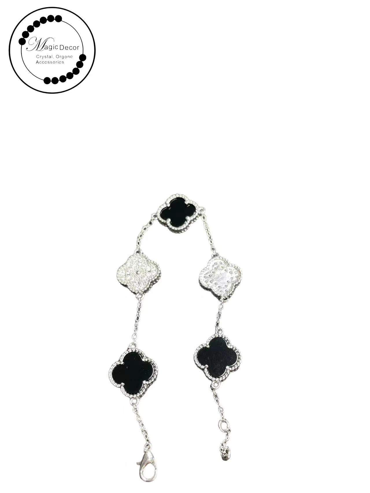 250828 - A72 VC同款黑瑪瑙五花四葉草手鏈