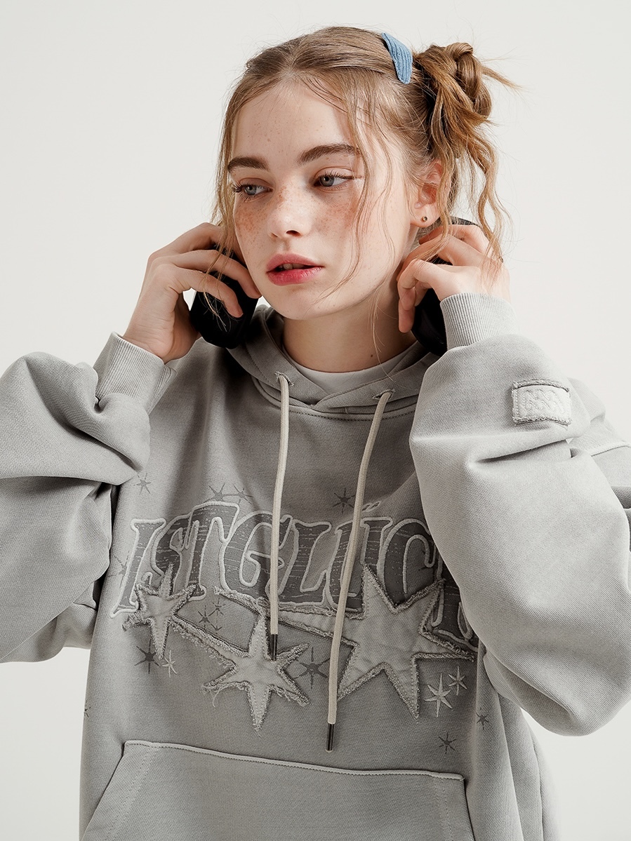 <預購> 韓國WV PROJECT ISTGLUCK🌟電繡補丁刷舊感帽T#帽踢