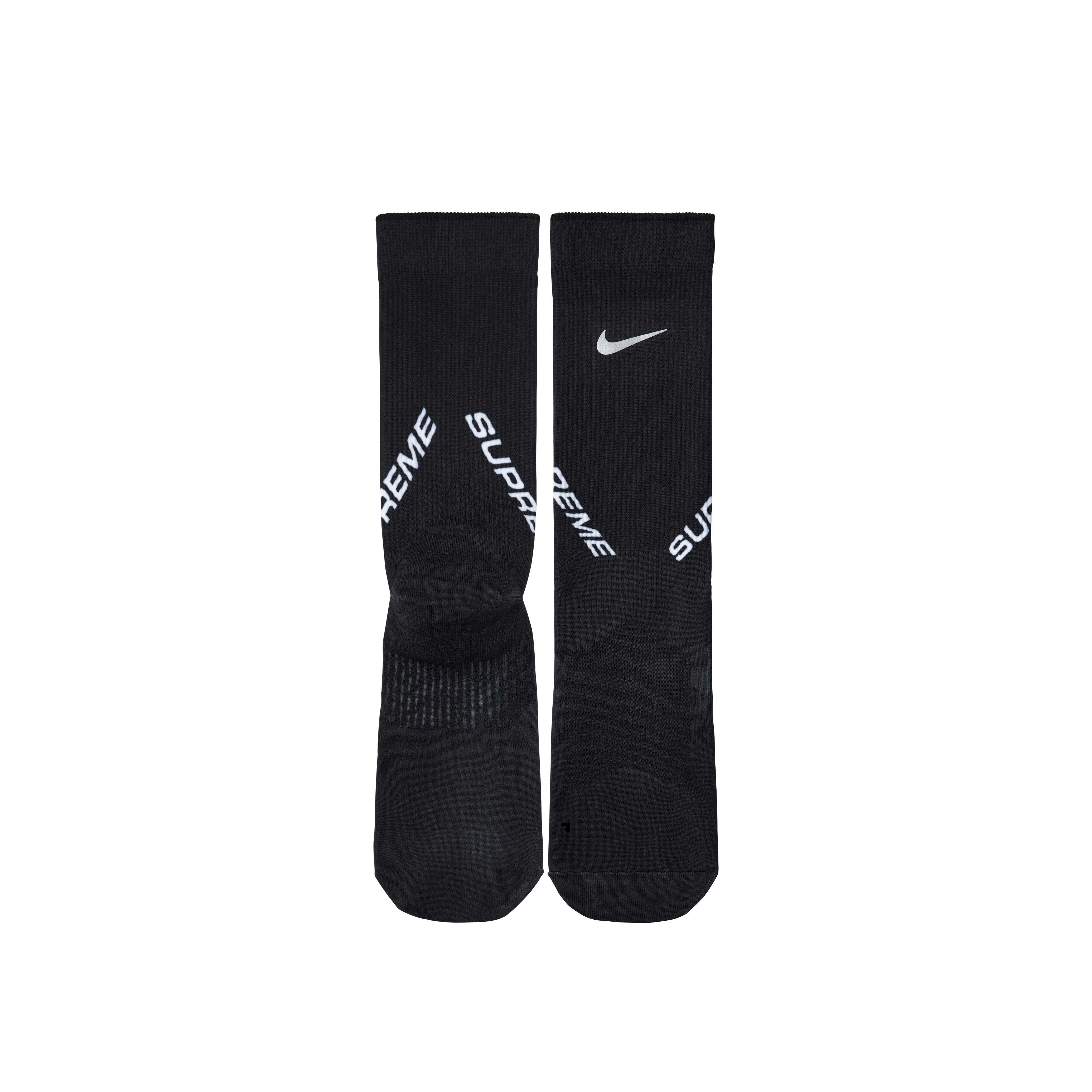 SUPREME X NIKE CREW SOCKS 反光 長襪 黑色-FZ6792-010