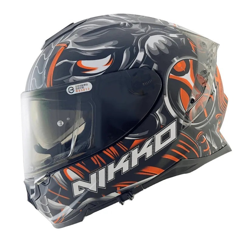 NIKKO N806 牛頭怪米諾陶洛斯 平黑橘 彩繪 全罩 內墨片