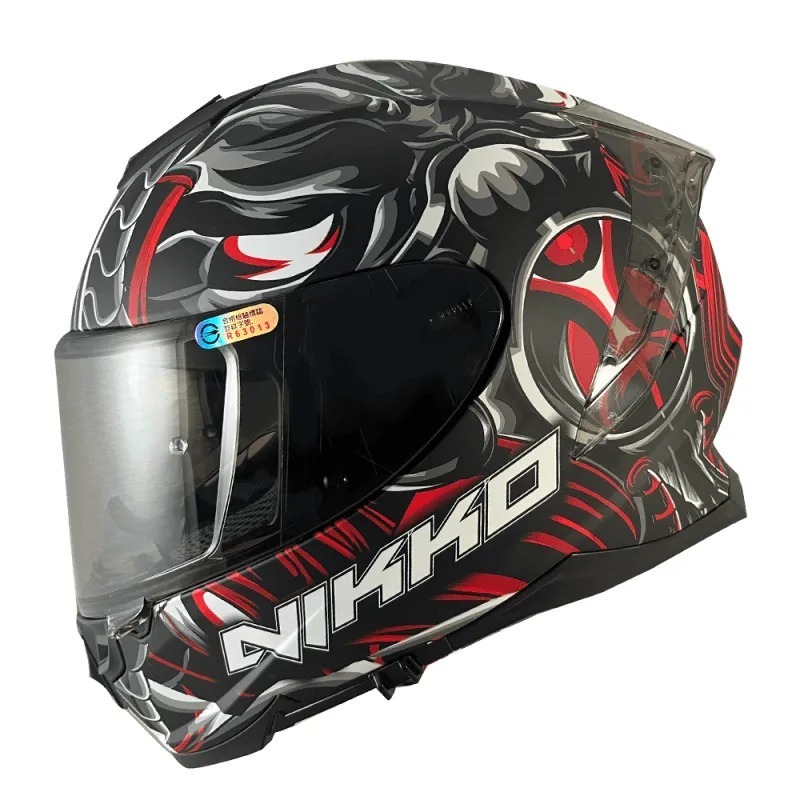 NIKKO N806 牛頭怪米諾陶洛斯 平黑紅 彩繪 全罩 內墨片