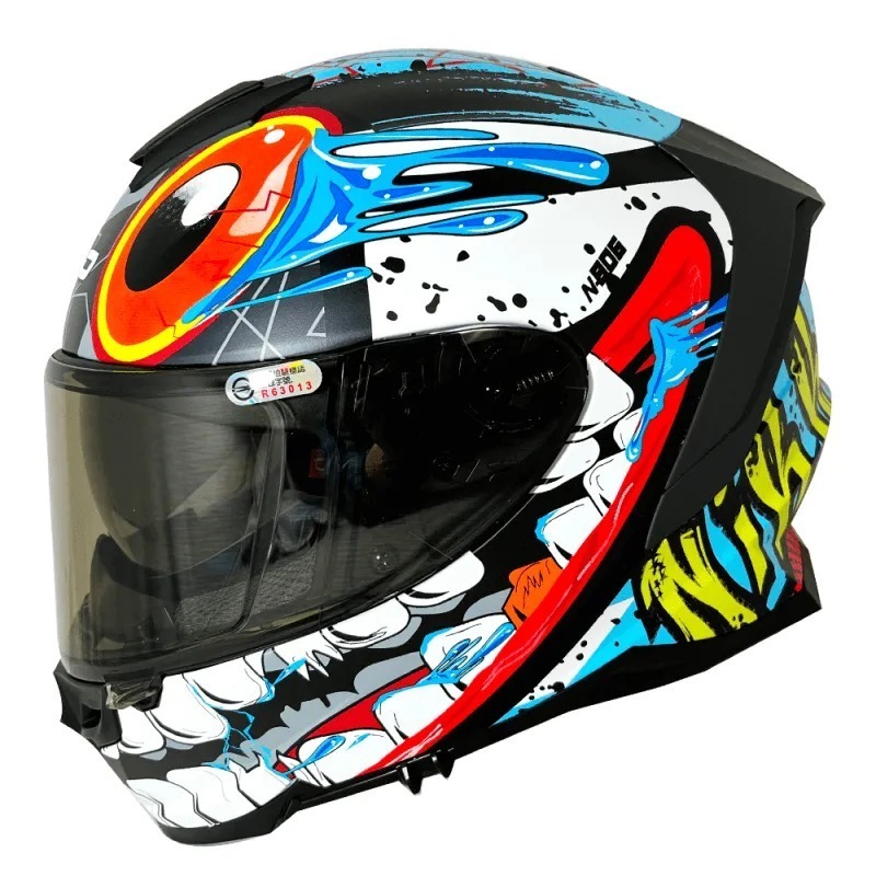 NIKKO N806 光年訪客大眼星人 平黑藍 彩繪 全罩 內墨片