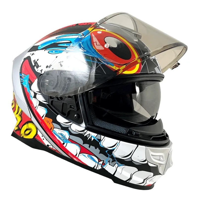 NIKKO N806 光年訪客大眼星人 平黑紅 彩繪 全罩 內墨片