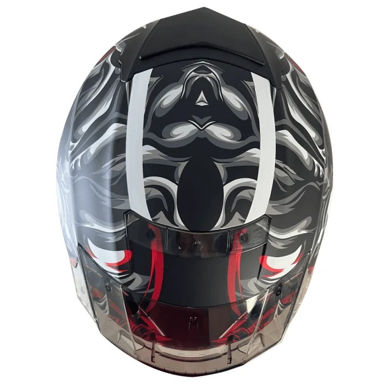 NIKKO N806 牛頭怪米諾陶洛斯 平黑紅 彩繪 全罩 內墨片