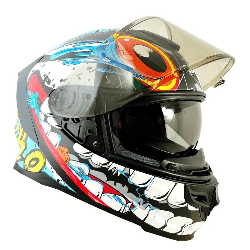 NIKKO N806 光年訪客大眼星人 平黑藍 彩繪 全罩 內墨片