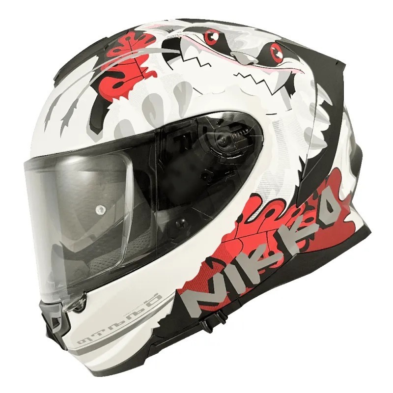 NIKKO N806 狂氣達菲 平黑灰紅 彩繪 全罩 內墨片