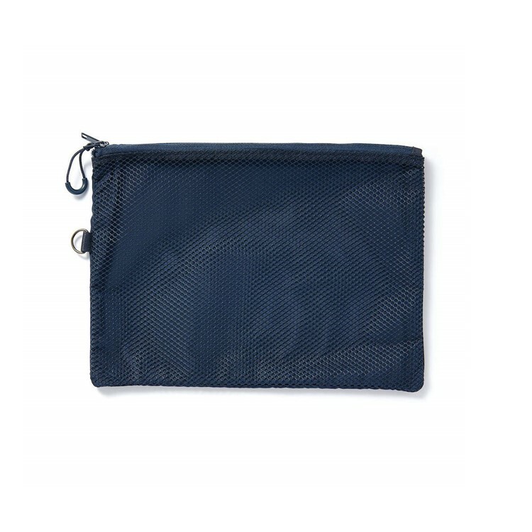 無印良品 MUJI 聚酯纖維雙拉鍊袋/L-深藍