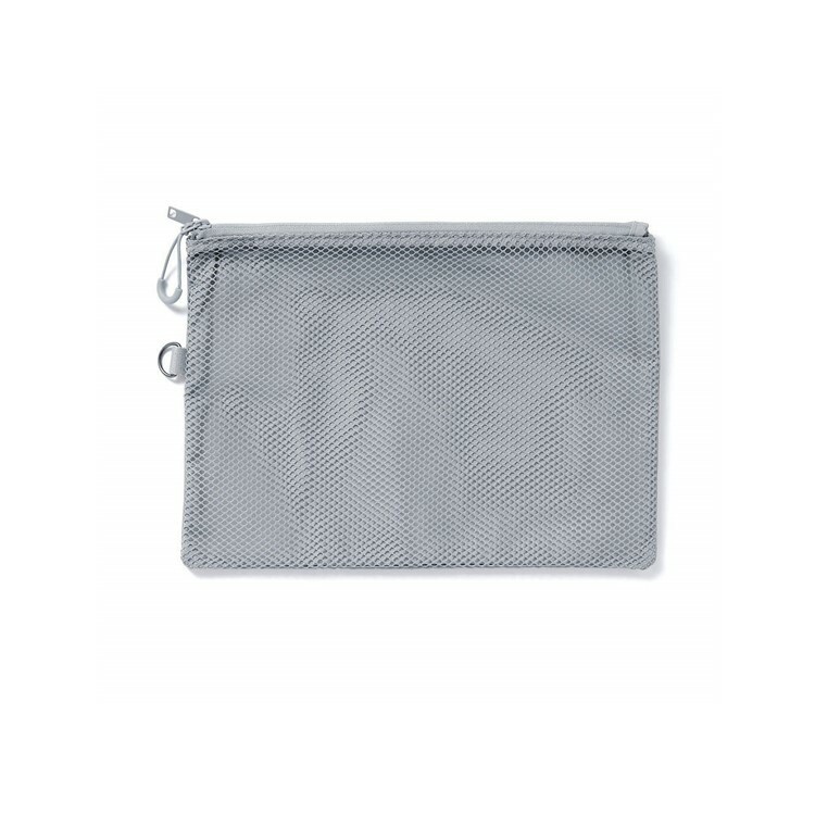 無印良品 MUJI 聚酯纖維雙拉鍊袋/L-灰