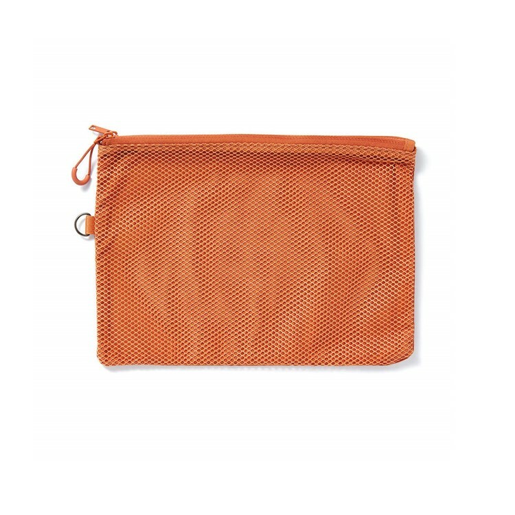 無印良品 MUJI 聚酯纖維雙拉鍊袋/L-橘