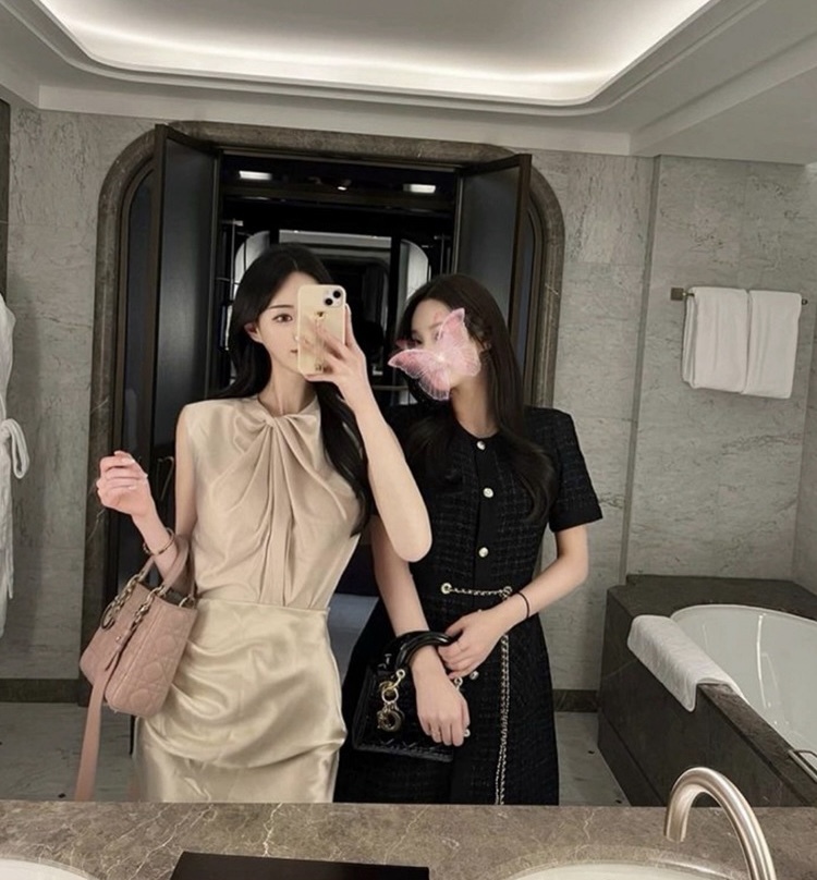 扭結皺褶 緞面無袖上衣(黑/白/香檳)