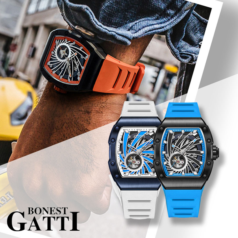 (預購)【Bonest Gatti】Ghost Speed 風暴魅影系列 BG9902 超跑奔馳 酒桶形鏤空 星辰 機械錶 夜光 藍寶石