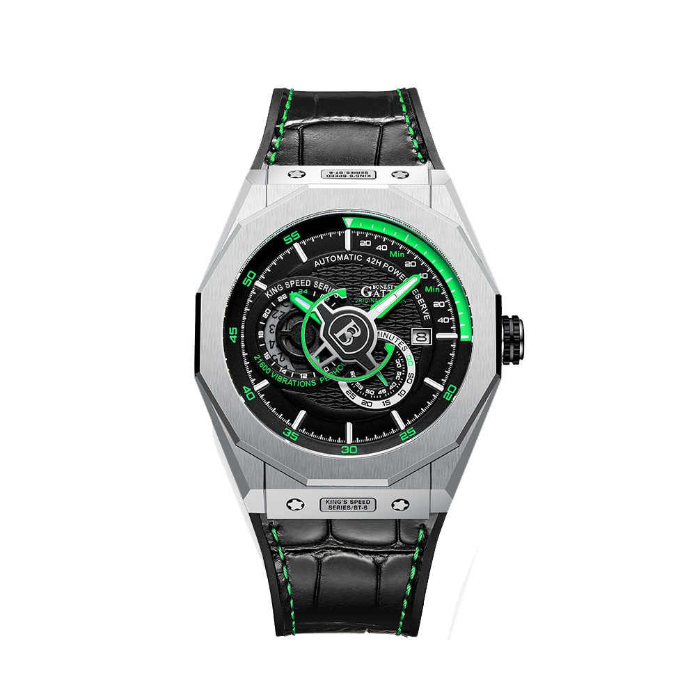 【Bonest Gatti】競速王者系列 橡樹型 鏤空錶 皮帶錶 德國機械錶 德國手錶 BG8601