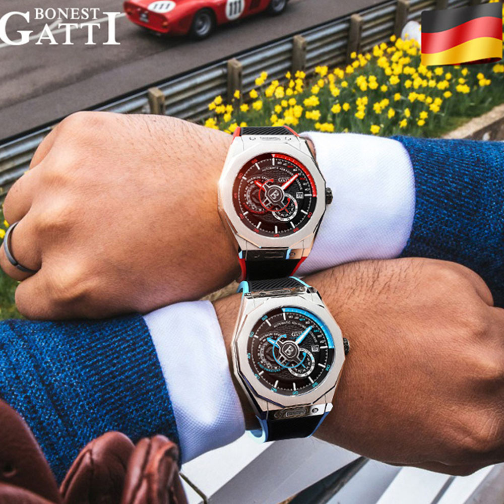 【Bonest Gatti】競速王者系列 橡樹型 鏤空錶 皮帶錶 德國機械錶 德國手錶 BG8601