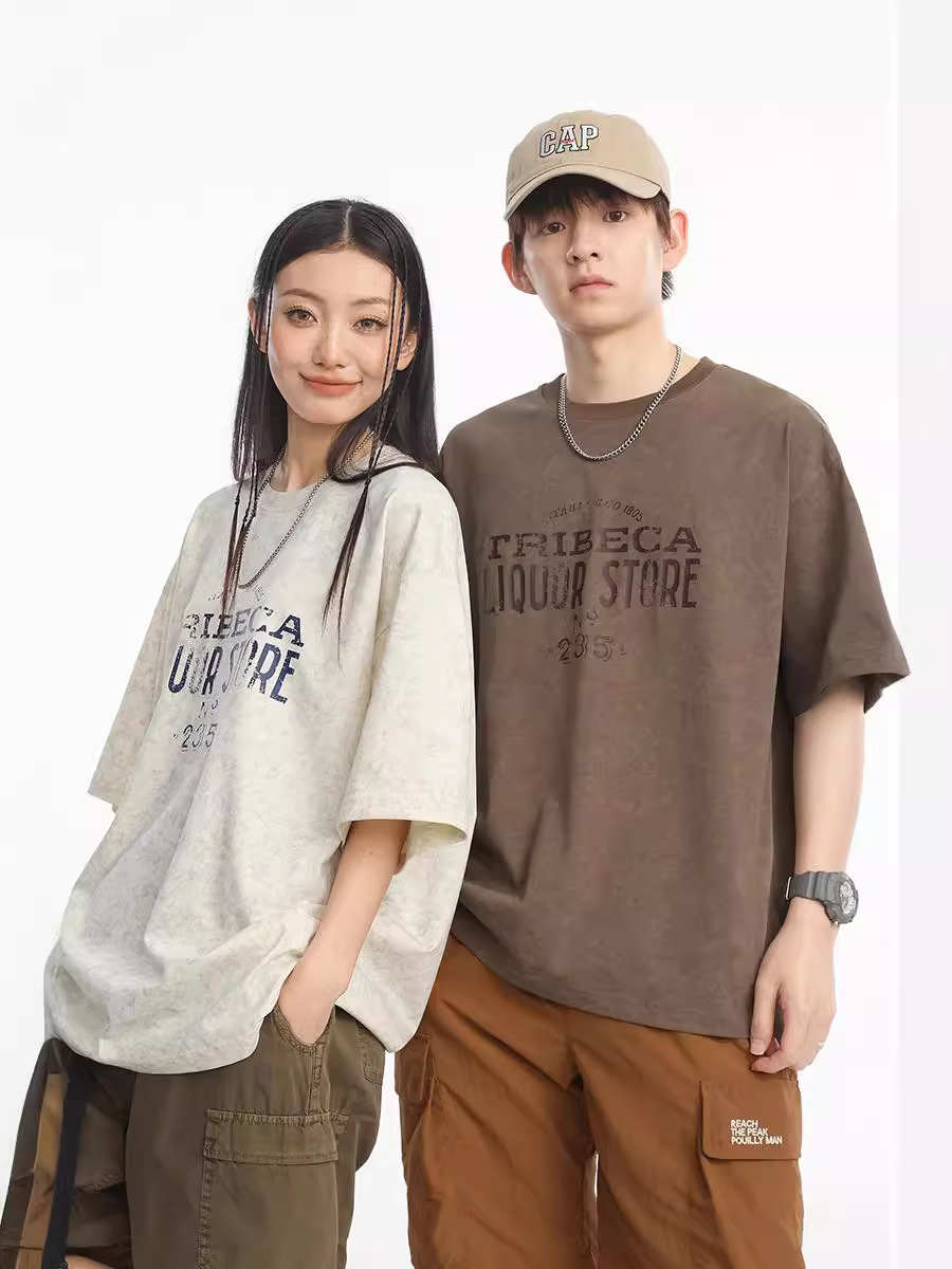 9M15 北緯235做舊印花短袖棉TEE 三色