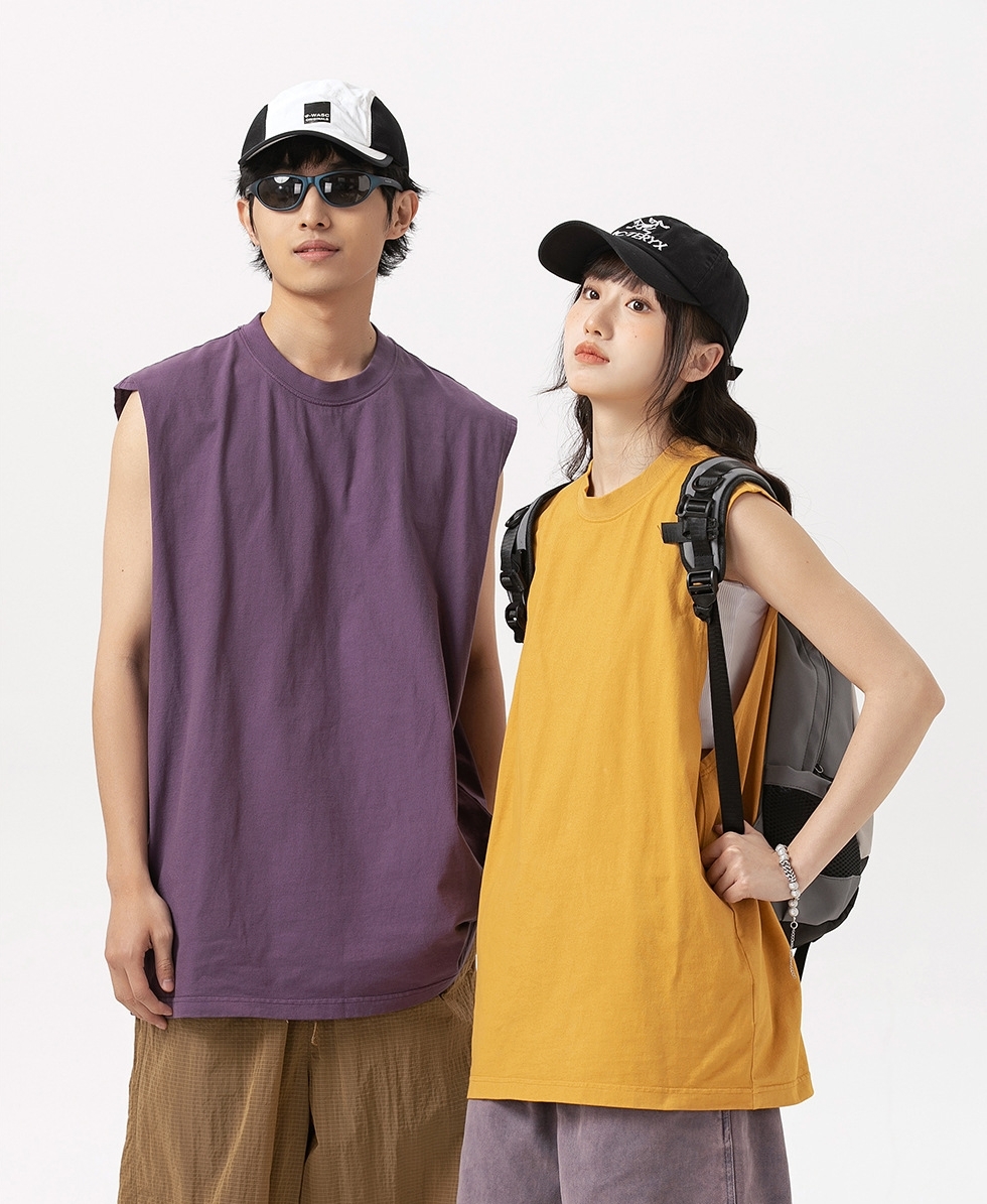 9M16 隨性寬鬆感素色無袖背心 六色