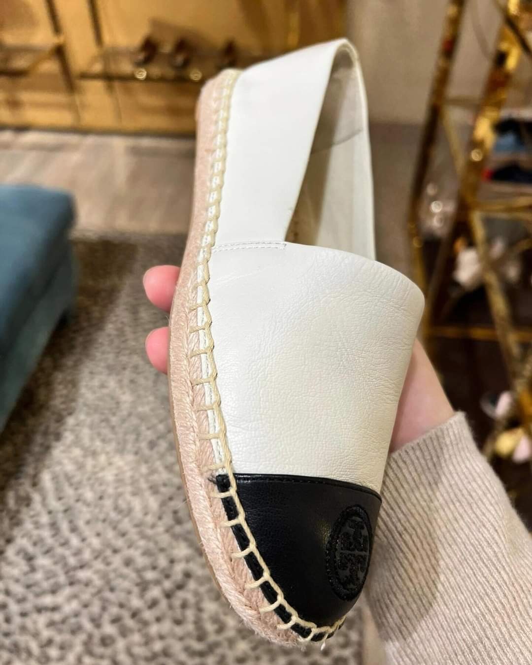 Tory Burch Espadrilles細logo真皮漁夫鞋超軟羊仔皮