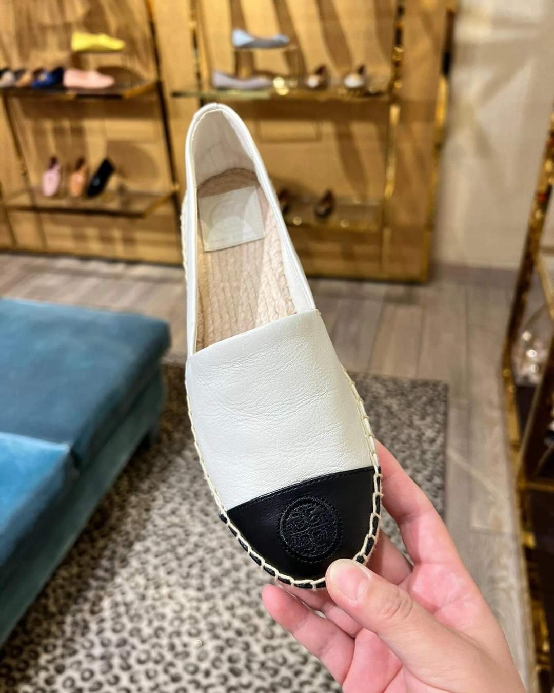 Tory Burch Espadrilles細logo真皮漁夫鞋超軟羊仔皮